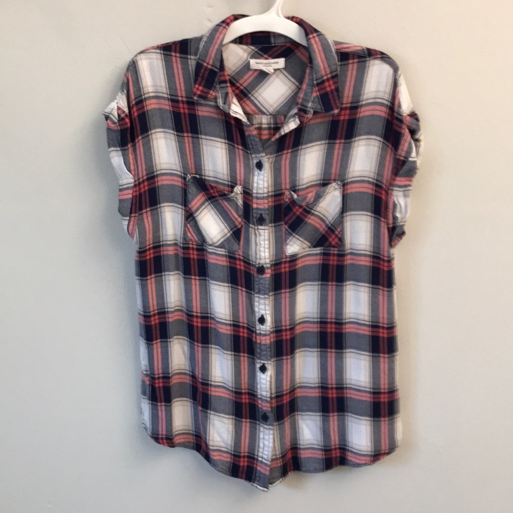 Flannel Button Up Short Sleeve